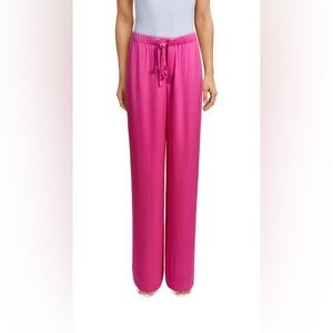 A.L.C. Allie Wide Leg Satin Pants 00 NWT Hot Pink High Rise
